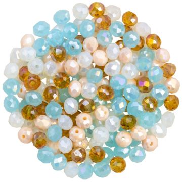 Faceted Rondelle Beads (6 x 5 mm) Light Salmon (140 pcs)