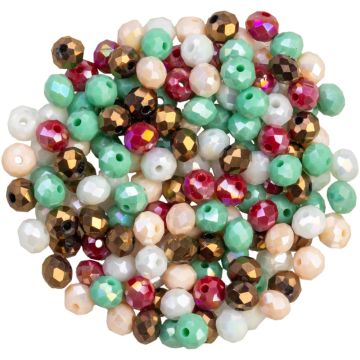 Faceted Rondelle Beads (6 x 5 mm) Pale Green (140 pcs)