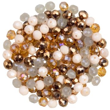 Faceted Rondelle Beads (6 x 5 mm) BurlyWood (140 pcs)