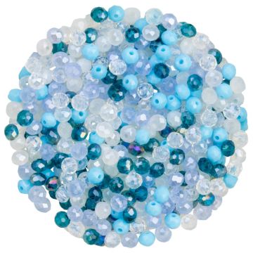 Faceted Rondelle Beads (4 x 3 mm) Light Sky Blue (400 pcs)