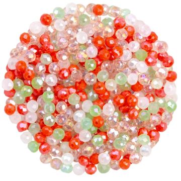 Faceted Rondelle Beads (4 x 3 mm) Red (400 pcs)