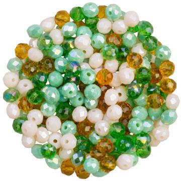 Faceted Rondelle Beads (6 x 5 mm) Medium Sea Green (140 pcs)