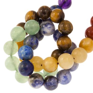 Bead Mix - Gemstone Beads (8 mm) Mixed Stones (47 pcs)