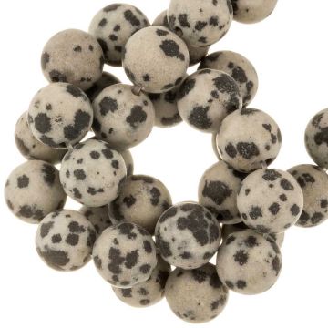 Dalmatian Jasper Beads Frosted (8 mm) 45 pcs