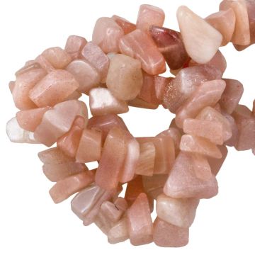 Sun Stone Chip Beads (5 - 8 mm) 208 pcs