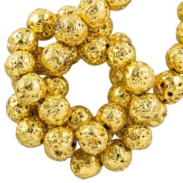Electroplated Lava Beads (4 - 5 mm) Gold (85 pcs)