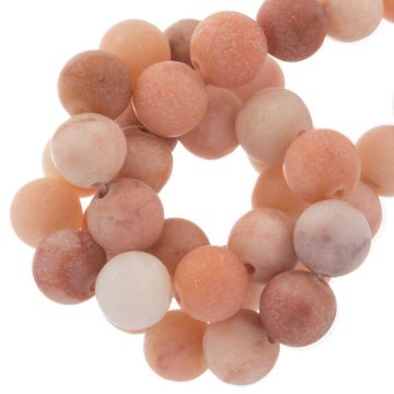 Pink Jade Beads Frosted (8 mm) 45 pcs