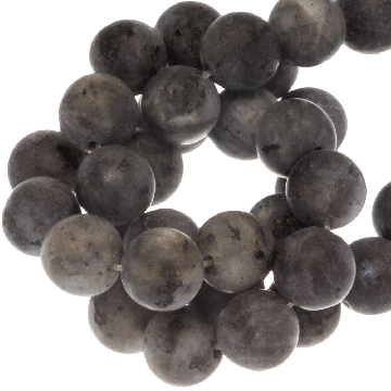 Labradorite Beads Frosted (8 mm) Dark Grey (45 pcs)