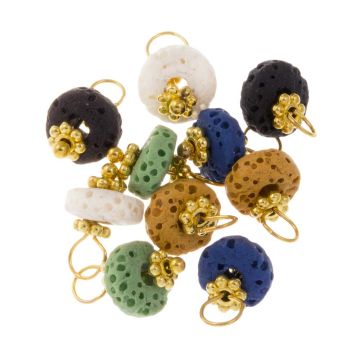 Lava Disc Charm (12.5 x 8 mm) Mix Color-Gold (10 pcs)