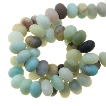 Amazonite Rondelle Beads Frosted (8 x 5 mm) 72 pcs