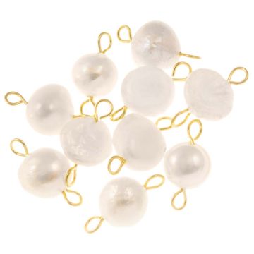 Freshwater Pearl Jewelry Connector (14 - 15 x 7.5 - 9 mm) White-Gold (10 pcs)