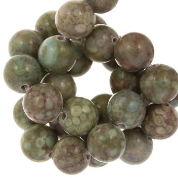 Maifan Stone Beads (8 mm) Vintage Blue (48 pcs)