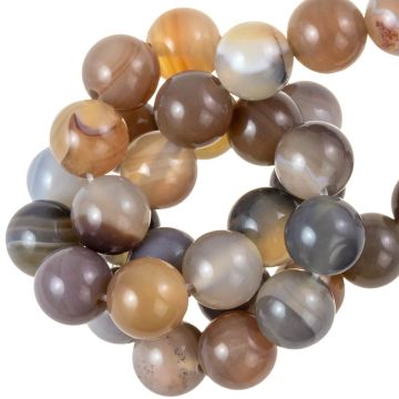 Agate Beads (8 mm) Cloudy Brown (48 pcs)