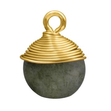 Labradorite Charm (14 x 10 x 6 mm) Gold (1 pcs)