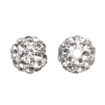 Shamballa Beads (8 mm) Crystal (5 pcs)