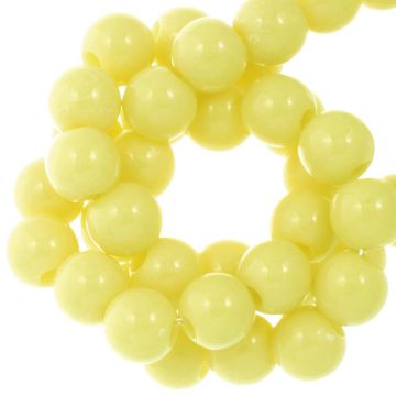 Acrylic Beads (6 mm) Pastel Yellow (100 pcs)