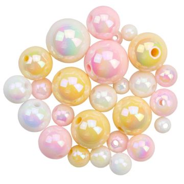 Acrylic Beads (6 - 15 mm) Mix Color Blossom (20 Gram)