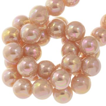 Acrylic Beads (8 mm) Cameo Rose AB (100 pcs)