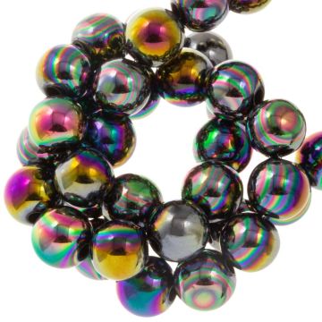 Acrylic Beads (8 mm) Black AB (100 pcs)