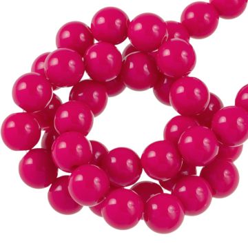 Acrylic Beads (8 mm) Hot Pink (100 pcs)