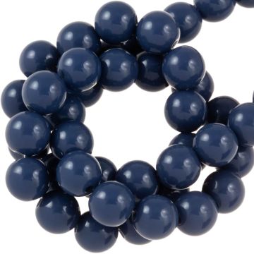 Acrylic Beads (8 mm) Dark Denim Blue (100 pcs)