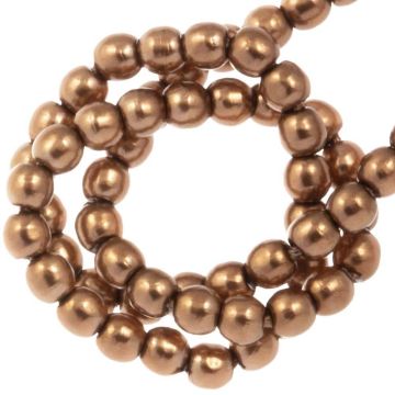 Czech Glass Pearls (2 mm) Shiny Antique Bronze Gold (150 pcs)