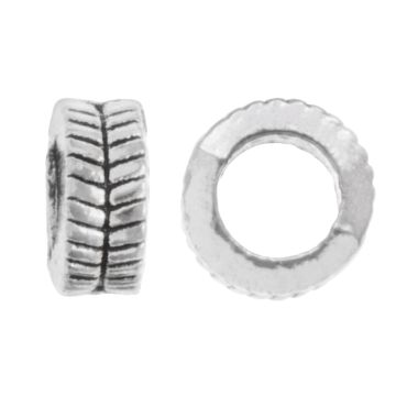 Metal Spacer Beads Large Hole (7 x 3 mm) Antique Silver (25 pcs)