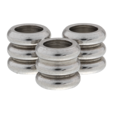 Stainless Steel Beads Large Hole (5 x 4.5 mm) Antique Silver (20 pcs)