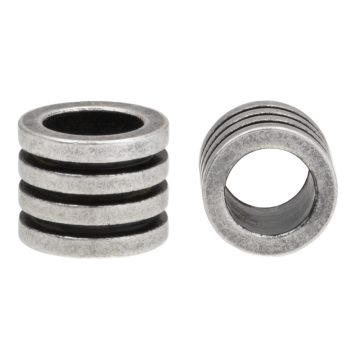 Stainless Steel Beads Large Hole (10 x 8 mm) Antique Silver (1 pcs)