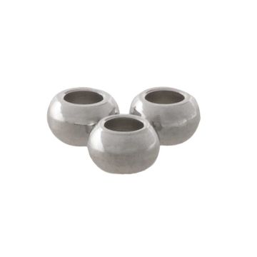 Stainless Steel Beads (2.5 x 1.5 mm) Antique Silver (100 pcs)