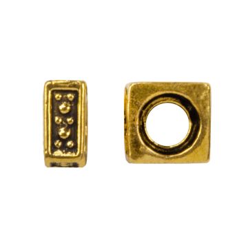 Metal Spacer Beads (5 x 5 x 2.5 mm) Antique Gold (25 pcs)