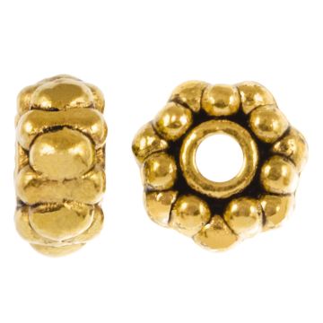 Tibetan Spacer Beads (8 x 4 mm) Gold (25 pcs)