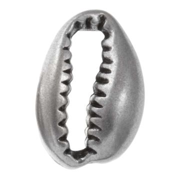 Cowrie Shell Beads (17 x 12 x 5.5 mm) Antique Silver (2 pcs)