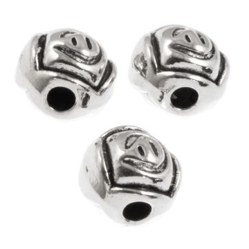 Tibetan Metal Beads (7 mm) Antique Silver (25 pcs)