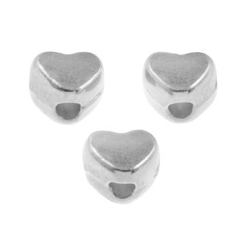 Tibetan Metal Beads Heart (3 x 4 x 3 mm) Antique Silver (32 pcs)