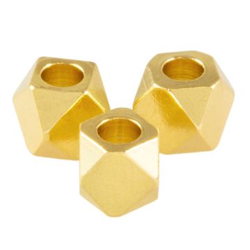Faceted Metal Spacer Beads (5 x 4 mm) 24K Gold Plated (25 pcs)