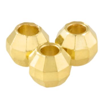 Faceted Metal Beads (4.5 x 4 mm)  24K Gold Plated (25 pcs)