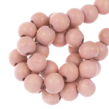 Wooden Beads Vintage Look (12 mm) Misty Rose (70 pcs)
