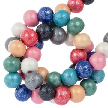 wooden beads metallic mix color shine 