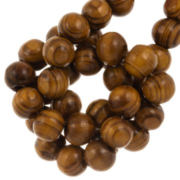 Wooden Beads (10 mm) Brown Peru (50 pcs)