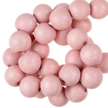 Wooden Beads Vintage Look (10 mm) Rose Quartz (80 pcs)