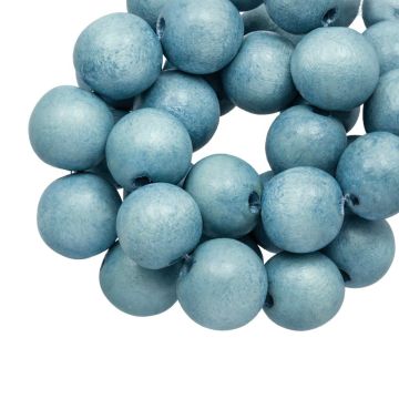 Wooden Beads Vintage Look (8 mm) Soft Storm Blue (104 pcs)