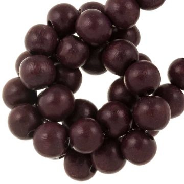 Wooden Beads Vintage Look (8 mm) Dark Red Brown (104 pcs)