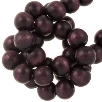 Wooden Beads Vintage Look (12 mm) Chestnut Plum (32 pcs)
