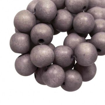 wooden beads round shape taupe vintage color 10 mm 