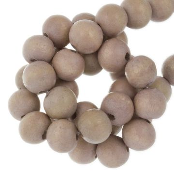 wooden beads vintage look baby blush color 8 mm 