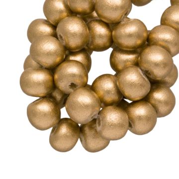 golden wooden beads metallic color 6 mm 