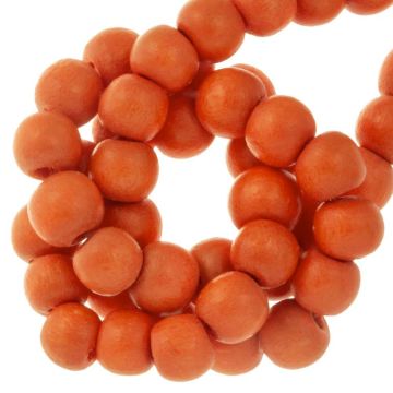 Wooden Beads Intense Look (6 mm) Vibrant Orange (140 pcs)