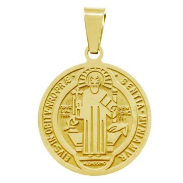 Stainless Steel Pendant Round (29 x 20 x 2 mm) Gold (1 pcs)