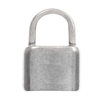 Stainless Steel Charm Padlock (17 x 10 x 3.5 mm) Antique Silver (2 pcs)